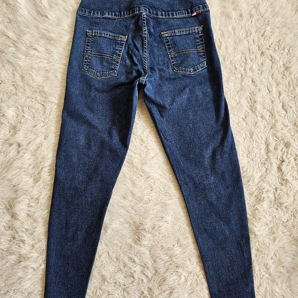 Vintage Tommy Hilfiger Women's Blue Distressed Ripped Legs Skinny Jeans Size W29 - Picture 4 of 10